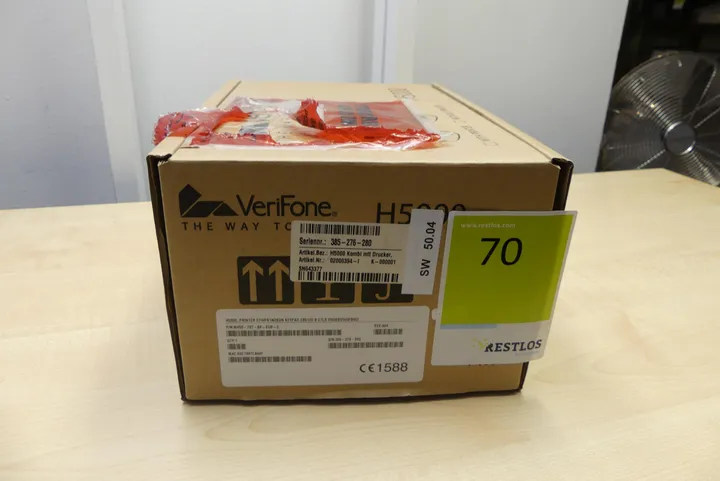 Verifone H5000 Kartenterminal mit Netzkabel und Anleitung